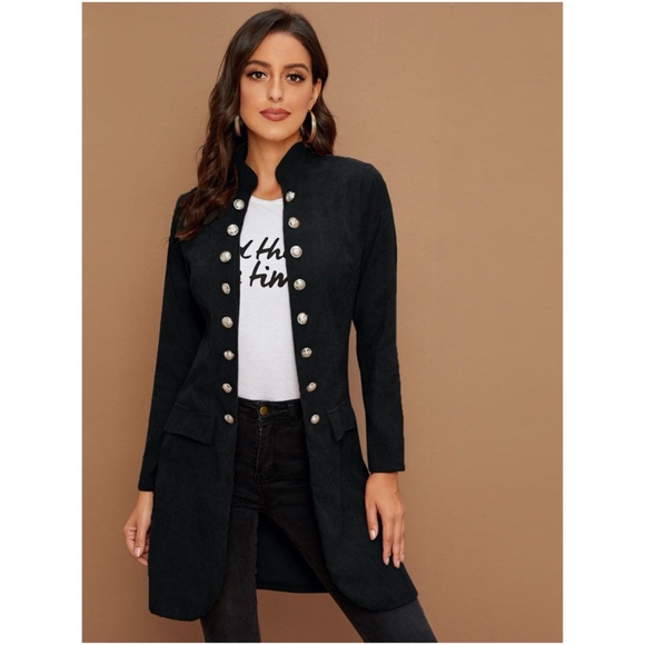 Jackets & Blazers - Black Button detail  fall jacket coat